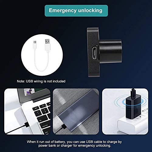 Escozor® DFL01 Smart Biometric Fingerprint Drawer Lock - Safety Electric Cabinet Lock for Wardrobe and Furniture Privacy (Up to 10 Fingerprints, With Ekey)