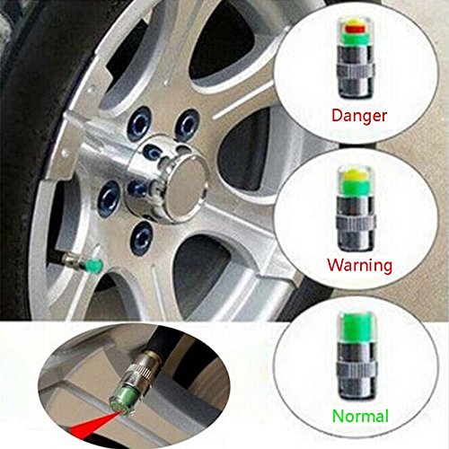 Kozdiko Car Tyre Pressure Air Alert Iron Tyre Valve Caps Set of 4 Pcs for Tata Indigo