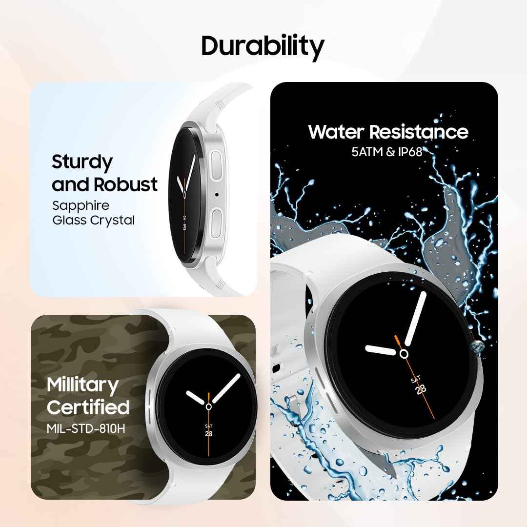 Samsung Galaxy Watch8 Classic (46mm Bluetooth, Black) with 3nm Processor | Dual GPS | Sapphire Glass & Stainless Steel | 5ATM & IP68 | BP, ECG, IHRN & Vascular Load Monitoring | Anti-oxidant Index