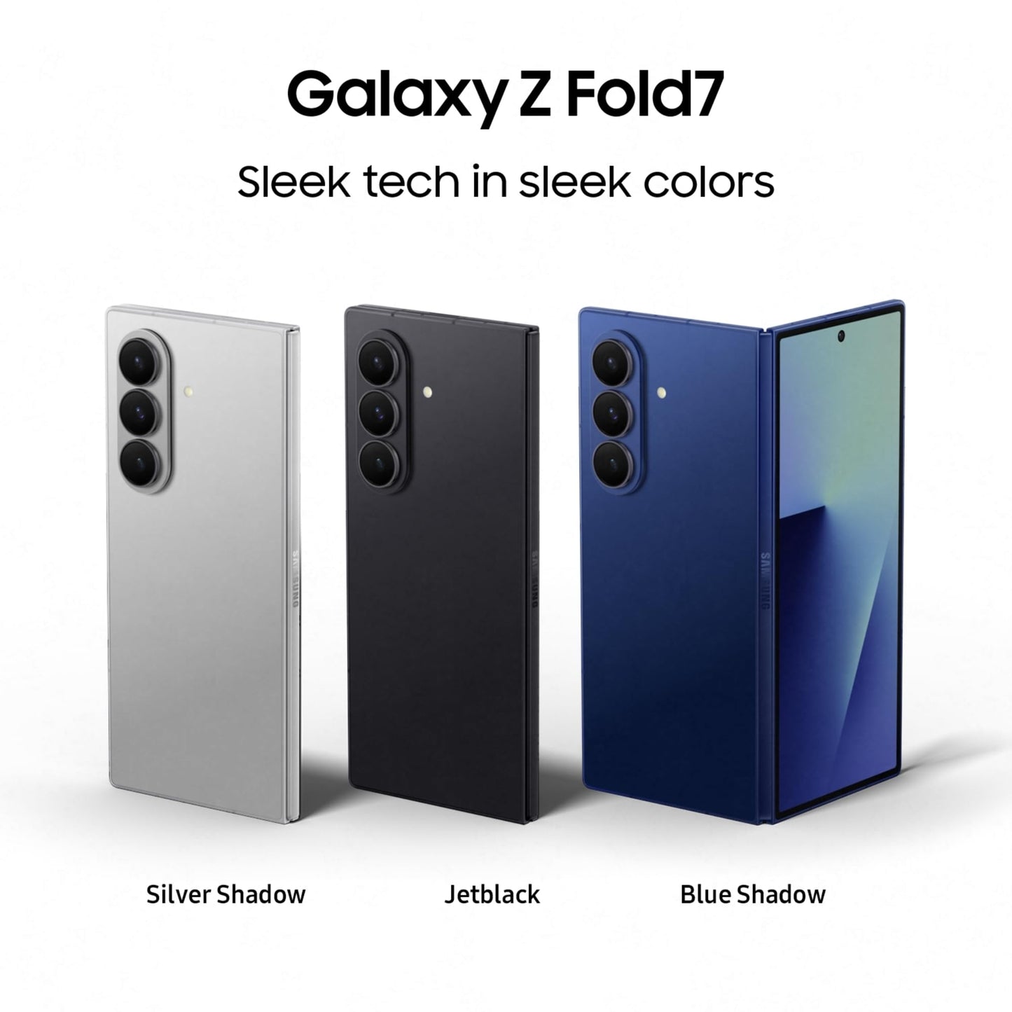 Samsung Galaxy Z Fold7 5G Smartphone with Galaxy AI (Blue Shadow, 12GB RAM, 256GB Storage), Ultra Sleek Design with 200MP Camera, Powerful Snapdragon 8 Elite, Google Gemini