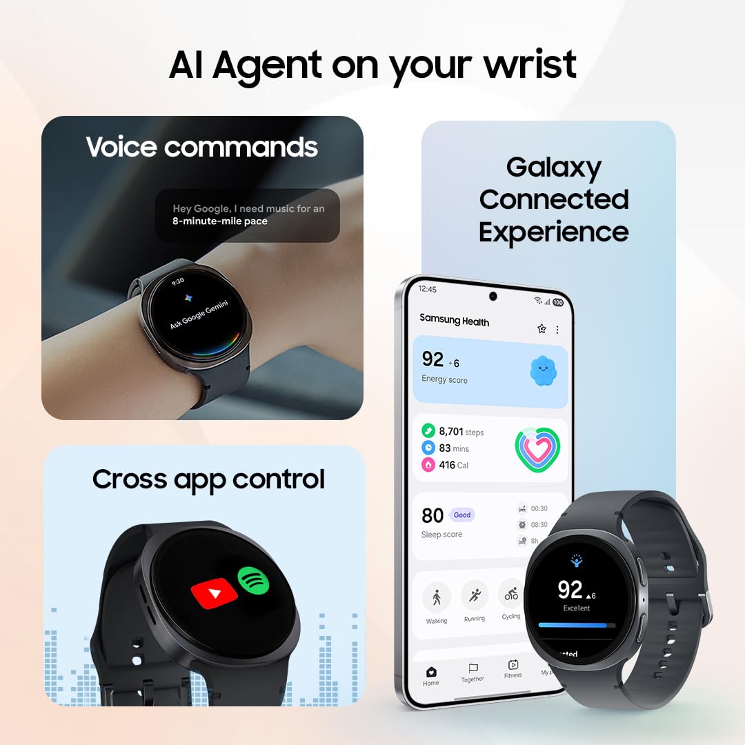 Samsung Galaxy Watch8 Classic (46mm Bluetooth, Black) with 3nm Processor | Dual GPS | Sapphire Glass & Stainless Steel | 5ATM & IP68 | BP, ECG, IHRN & Vascular Load Monitoring | Anti-oxidant Index