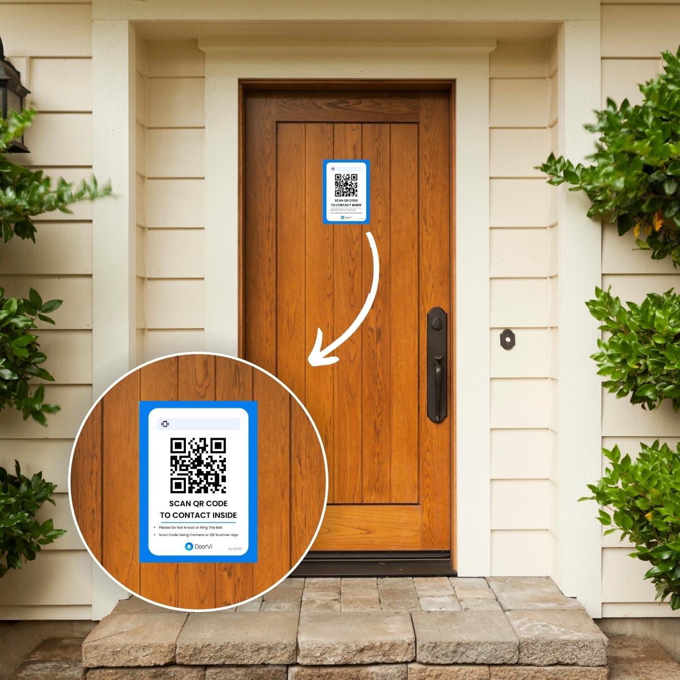 DoorVi Smart Video Doorbell Powered by QR Code Technology | Wireless Video Call & Intercom | No Electricity or Wi-Fi Required | 2-Way Talk | Square Sticker