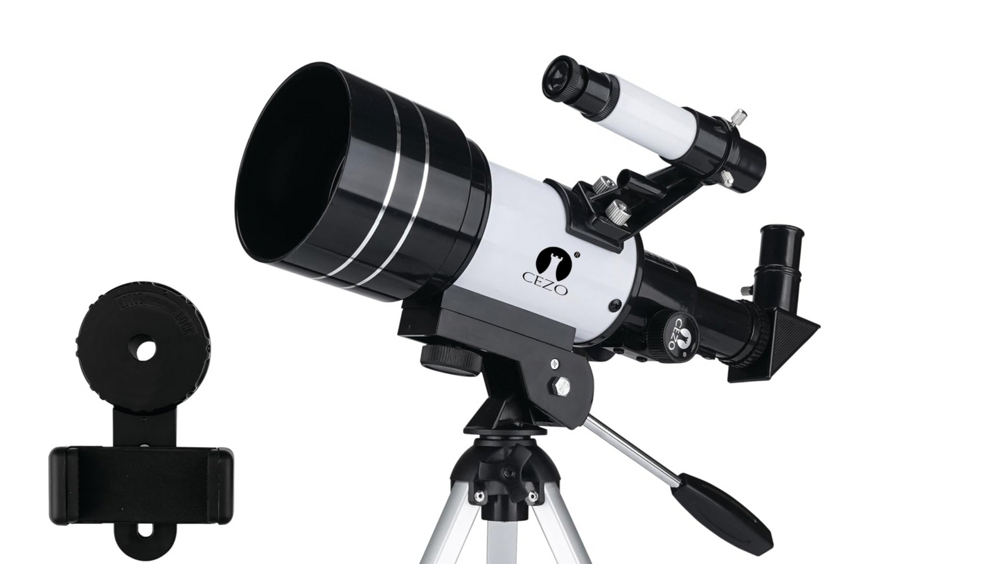 Cezo Telescope for Kids & Adults, 50mm Aperture Astronomical Refractor Telescope for Astronomy Beginners (18X-28.8X), 360mm Portable Scope with Tripod Stand and Mobile Holder (50-MM)