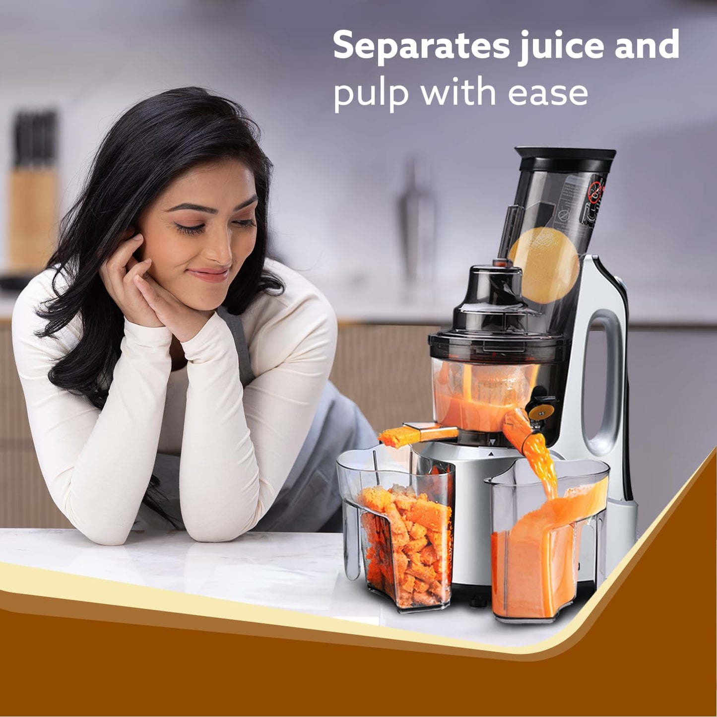 AGARO Imperial Slow Juicer, Professional Cold Press Whole Slow Juicer, 240 Watts Power Motor, 3 Strainers, All-in-1 Fruit & Vegetable Juicer, Grey/Black