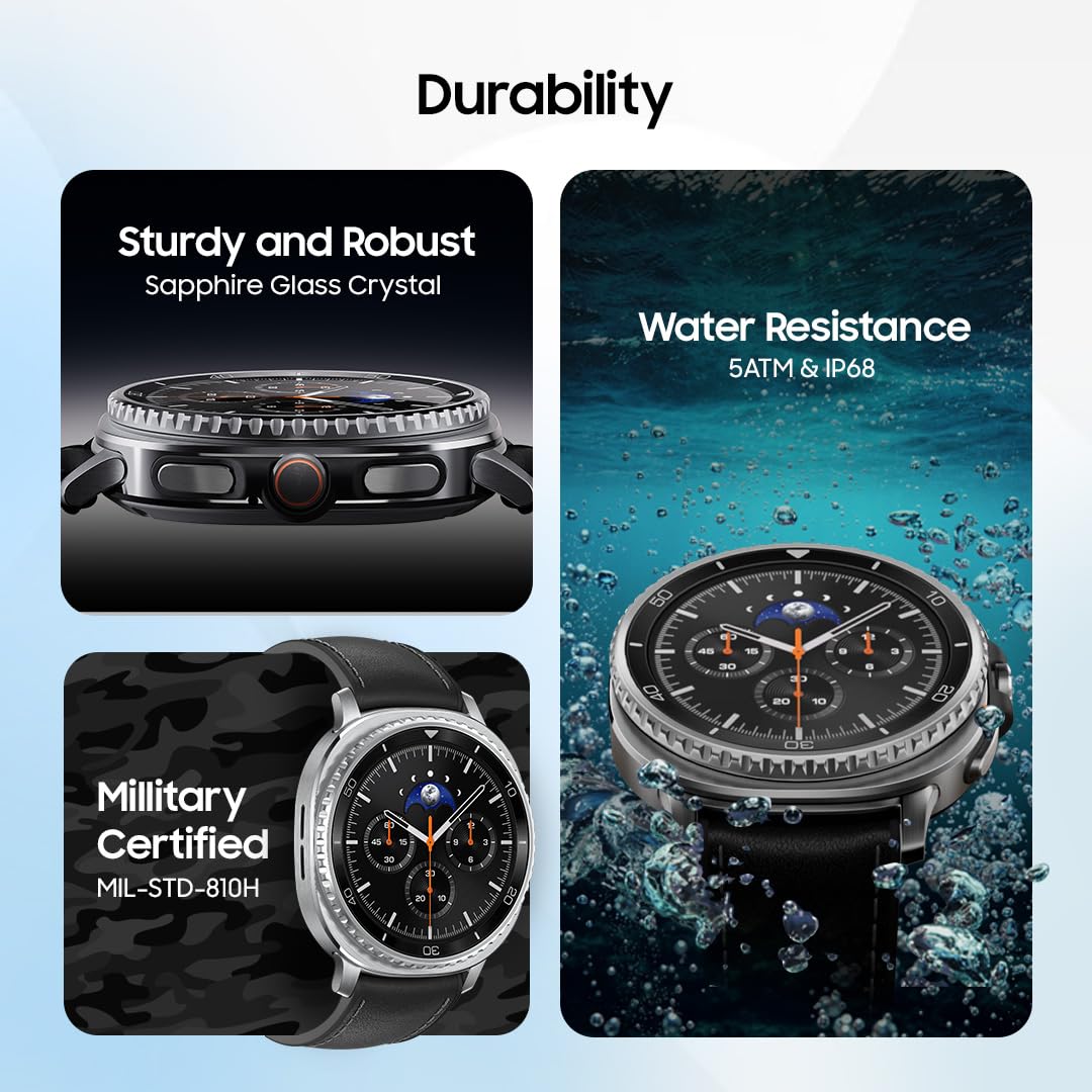 Samsung Galaxy Watch8 Classic (46mm Bluetooth, Black) with 3nm Processor | Dual GPS | Sapphire Glass & Stainless Steel | 5ATM & IP68 | BP, ECG, IHRN & Vascular Load Monitoring | Anti-oxidant Index
