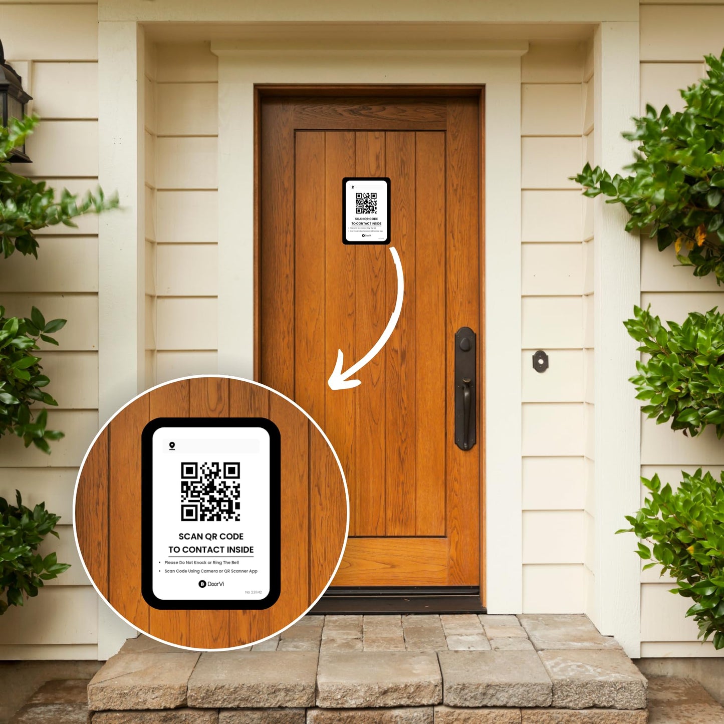 DoorVi Smart Video Doorbell Powered by QR Code Technology | Wireless Video Call & Intercom | No Electricity or Wi-Fi Required | 2-Way Talk | Square Sticker
