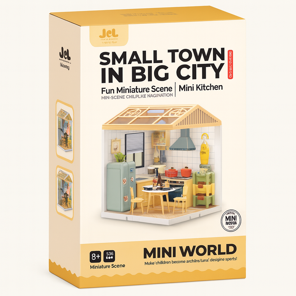 DIY Miniature Dollhouse Kit – Small Town in Big City