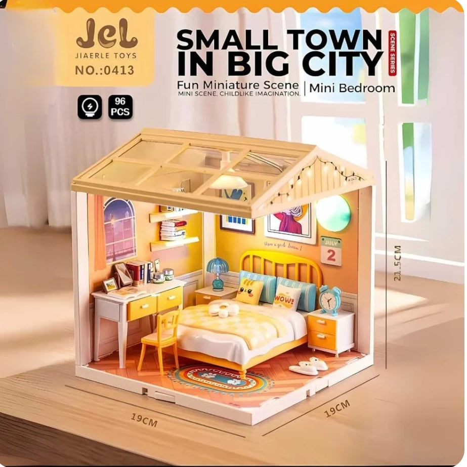 DIY Miniature Dollhouse Kit – Small Town in Big City