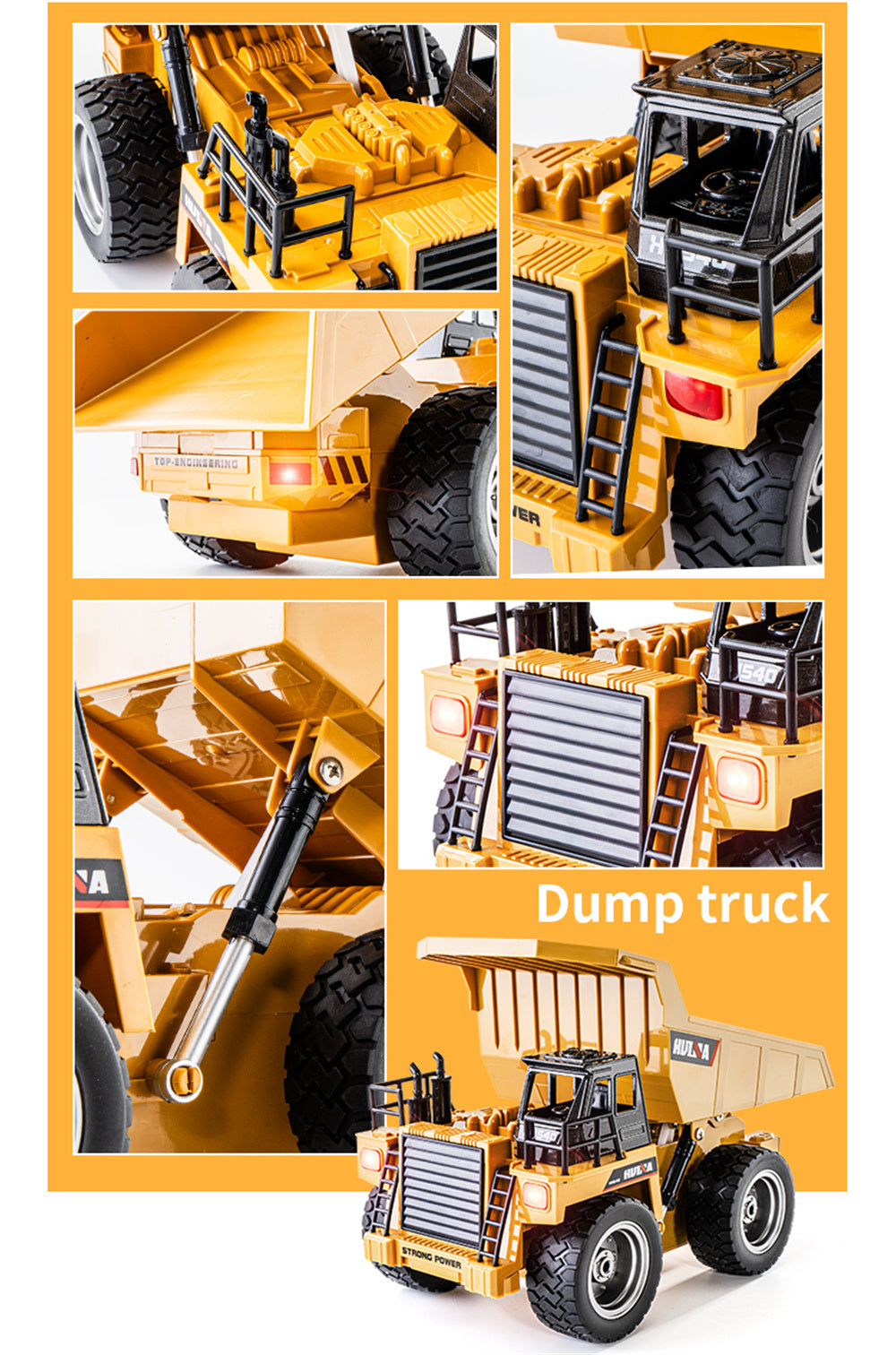 Huina 1534 RC Dump Truck – Heavy Duty 1/18 Scale Construction Model