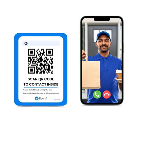 DoorVi Smart Video Doorbell Powered by QR Code Technology | Wireless Video Call & Intercom | No Electricity or Wi-Fi Required | 2-Way Talk | Square Sticker