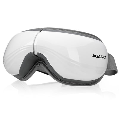 AGARO Supreme Eye Massager with Lukewarm Heat, Relax, Reduce Eye Strain, Relief from Stress, Air Compression Massage, 180° Foldable, 5 Modes, Bluetooth Music, Improves Sleep