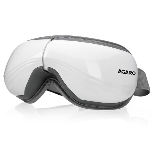 AGARO Supreme Eye Massager with Lukewarm Heat, Relax, Reduce Eye Strain, Relief from Stress, Air Compression Massage, 180° Foldable, 5 Modes, Bluetooth Music, Improves Sleep