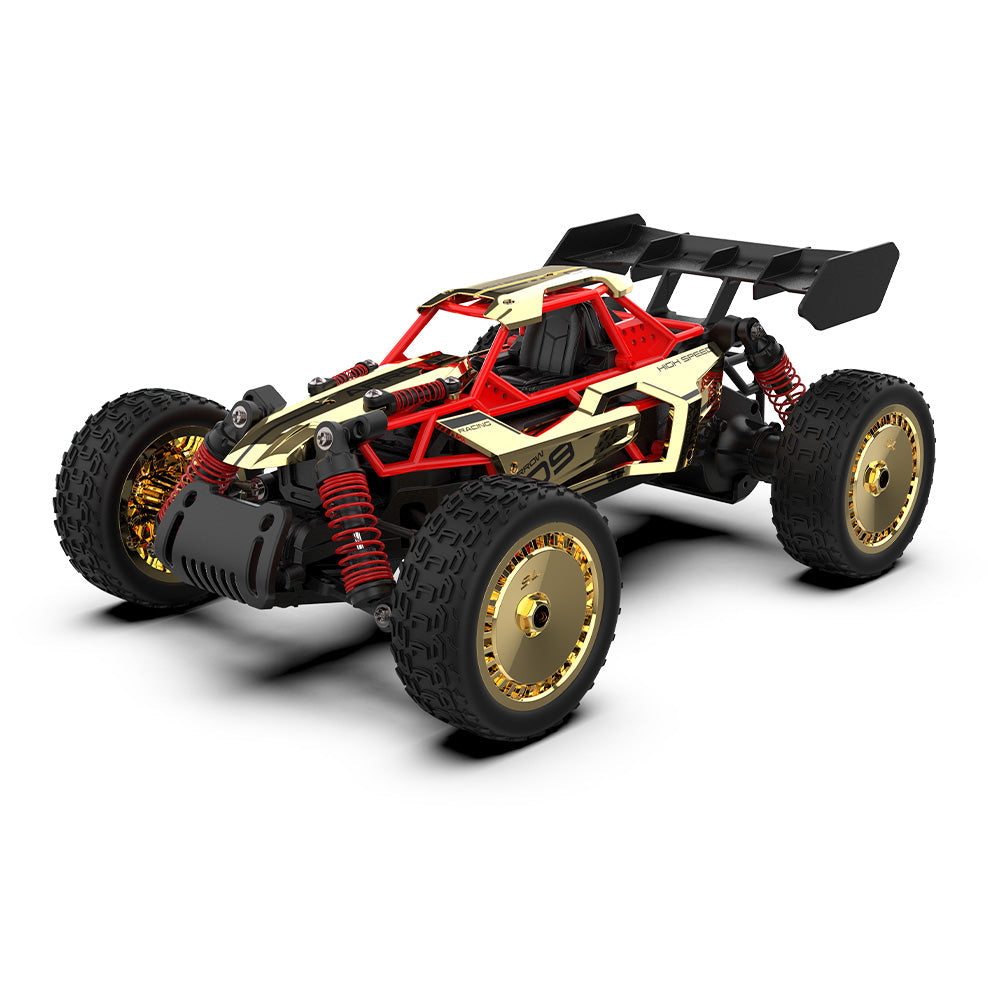 SULONG 1:14 Die-Cast High-Speed RC Car – Realistic Metal Off-Road Buggy for Collectors & Kids (Gold-Red)